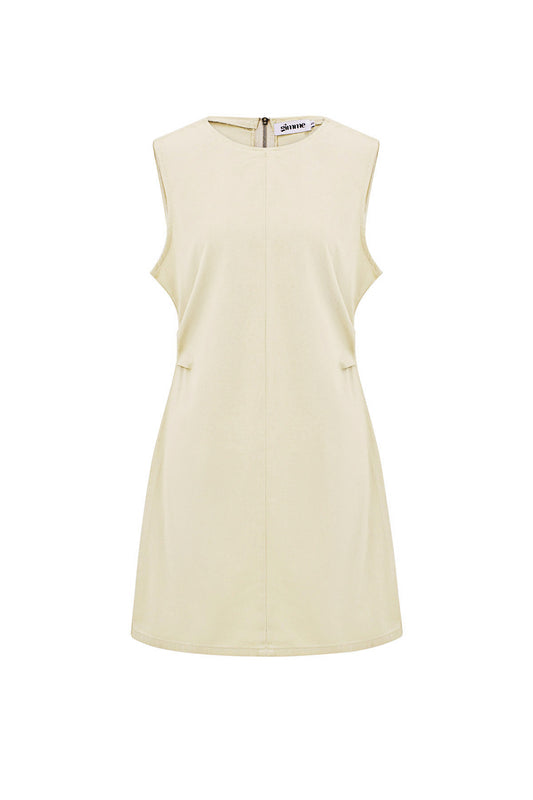 Baumwolle Damen Mini Kleid Ärmellos Bodycon