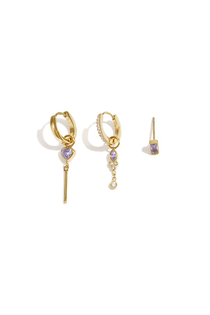 Edelstahl-Ohrring-Sets, Herz, Schlicht, Alltagsschmuck, Serie, Damenschmuck