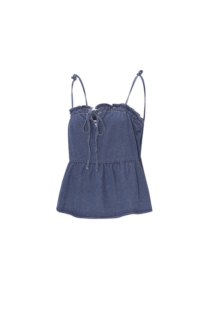 Gewebte Jeans Damen Casual Top Frühling/Sommer Einfarbig