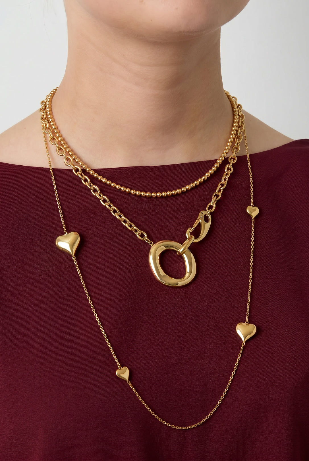 Kette mit organisch und oval geformtem Frontverschluss