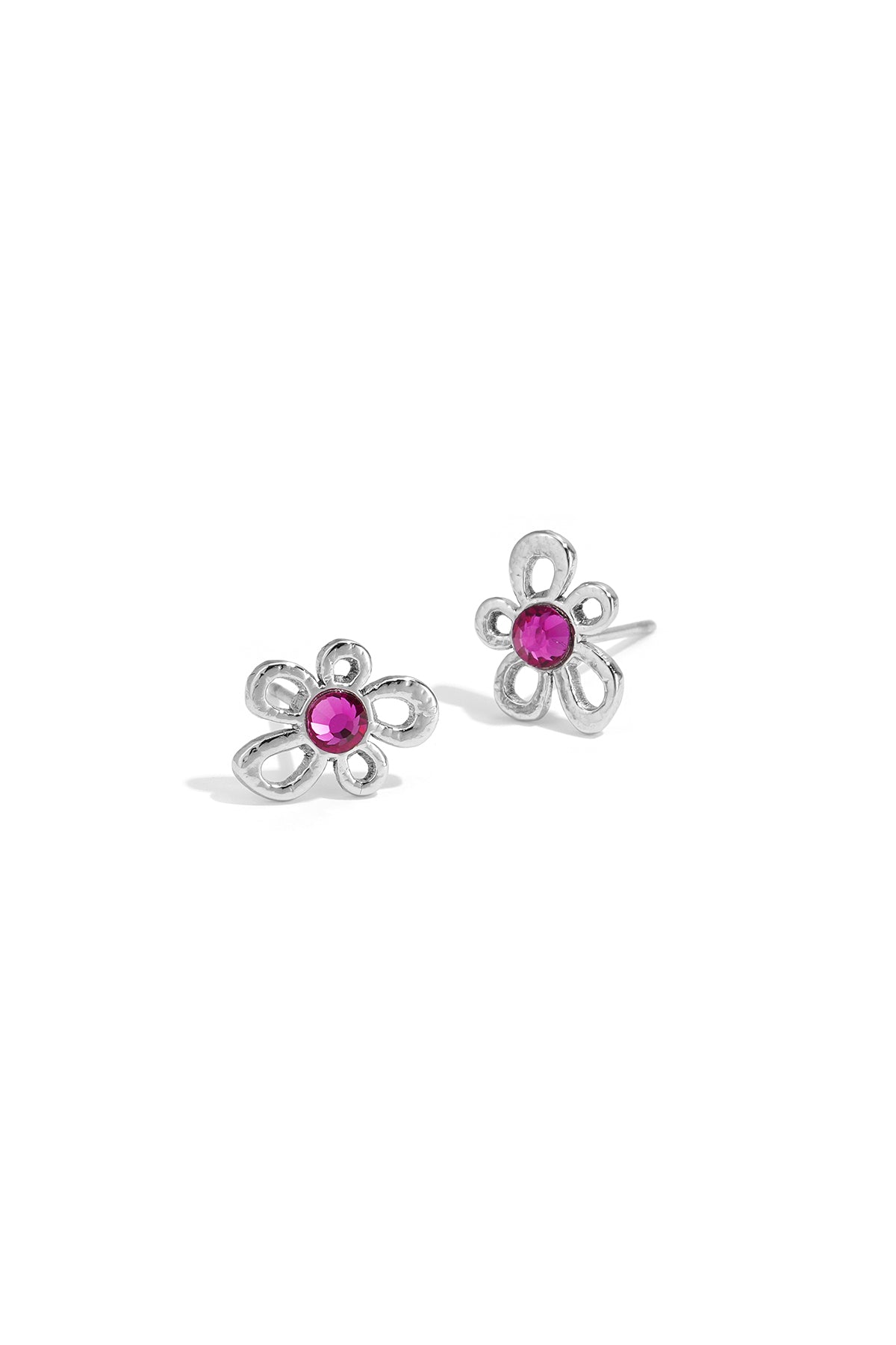 Blumenförmige Ohrstecker mit Steindetails