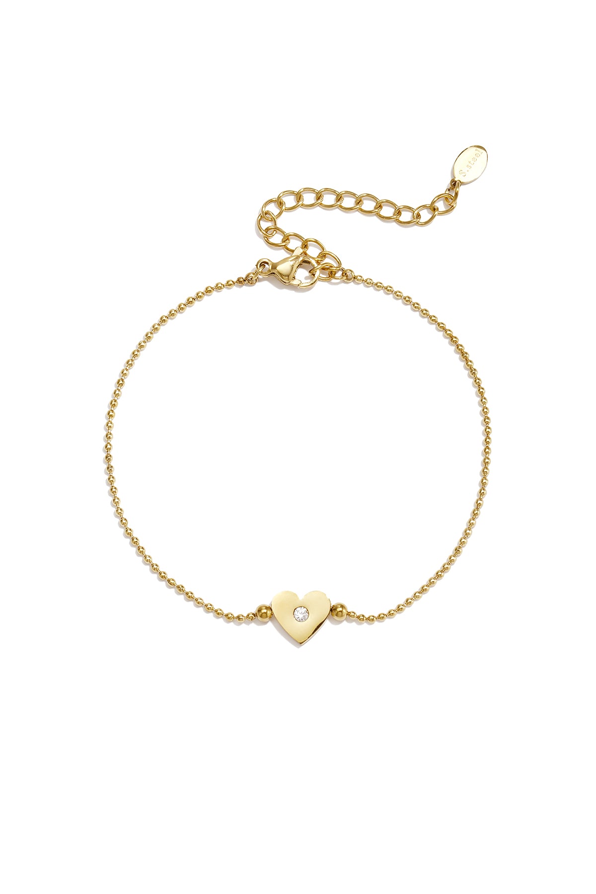 Edelstahl-Charm-Armbänder, Herz, schlichte Alltagsserie, Damenschmuck