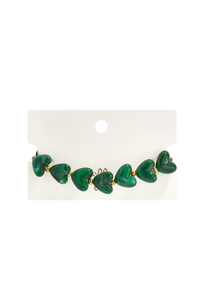 Elastisches Herzperlenarmband