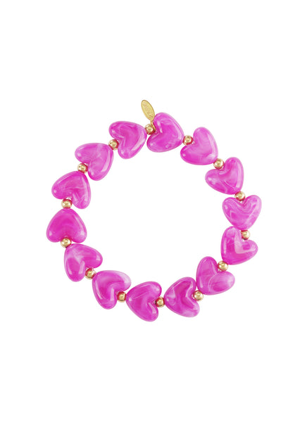 Elastisches Herzperlenarmband