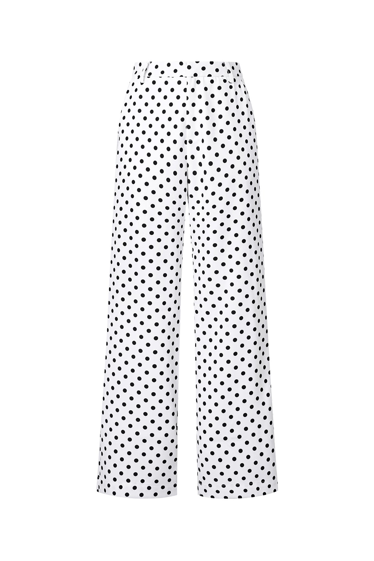 Gewebte Polyesterfasern Damen Gerade Hosen Elegante Punkte