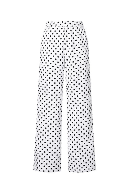 Gewebte Polyesterfasern Damen Gerade Hosen Elegante Punkte