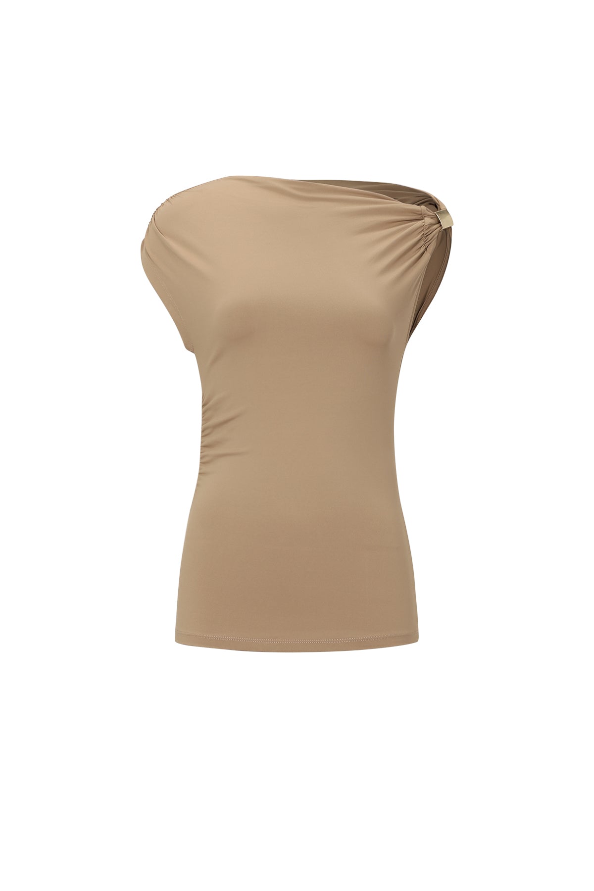 Schulterfreies Top in Gold