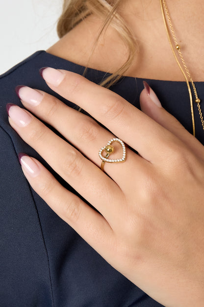 Edelstahl Statement Ringe Herz Casual Daily Simple Serie Damenschmuck