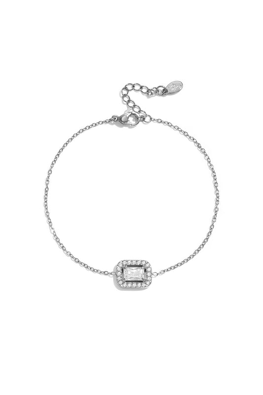 Edelstahl-Charm-Armbänder, rechteckig, schlicht, Serie „Damenschmuck“