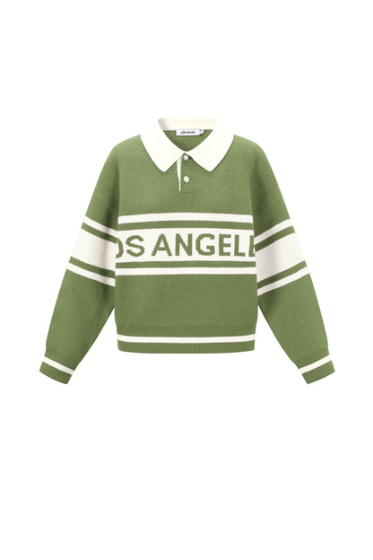 Gestrickte Polyesterfaser Damen Strickpullover Sporty Letters