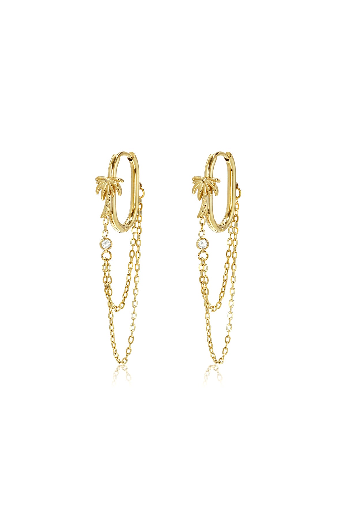 Hängeohrringe mit Kette, schlicht, einfach für den Alltag, Damenschmuck