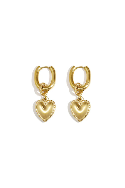 Herzförmige Ohrhänger aus Edelstahl, schlichte Serie, Damenschmuck