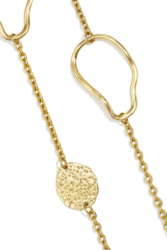 Lange Halsketten aus Edelstahl, unregelmäßige Form, schlichte Alltags-Serie, Damenschmuck