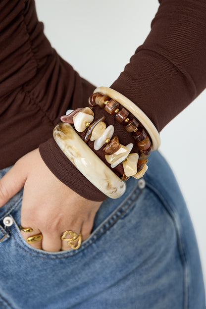 Acryl-Perlenarmbänder, schlichte Alltags-Serie, Damenschmuck