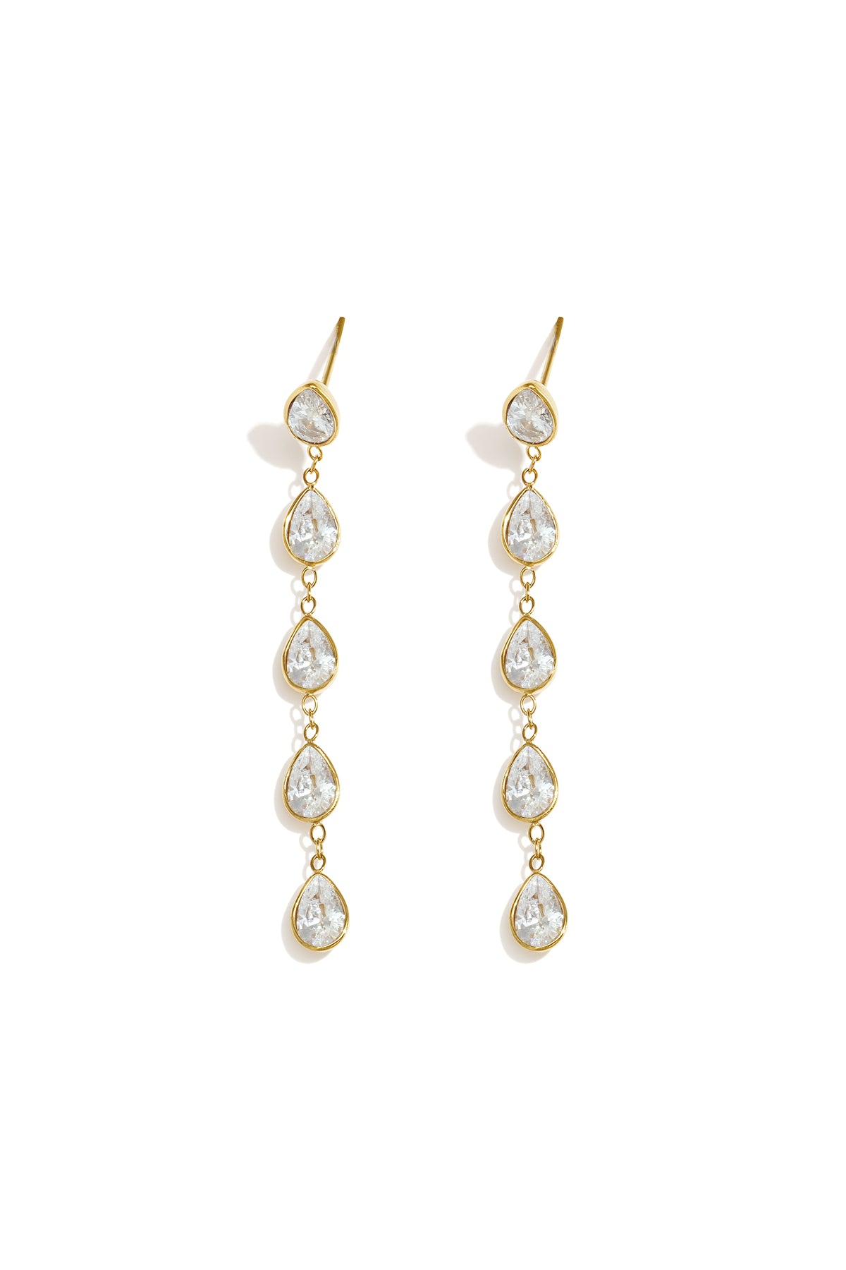 Elegante, tropfenförmige Ohrhänger aus Edelstahl – perfekt für festliche Anlässe und Partys. Luxuriöse Damenschmuckserie.