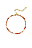 Rechteckige Edelstahl-Perlenarmbänder, schlichte Alltags-Serie, Damenschmuck