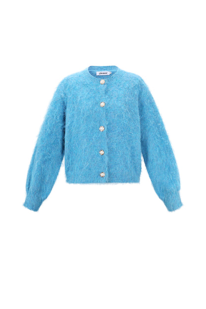 Gestrickte Polyesterfaser Damen Strickjacke Casual Einfarbig