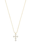 Lange Halskette aus Edelstahl, schlichtes Kreuz, Serie „Alltagsschmuck“, Damenschmuck