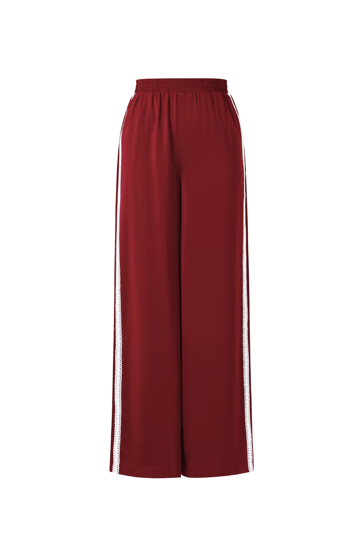 Gewebte Polyesterfaser Damen Gerade Hose Sportlich Farbkontrast