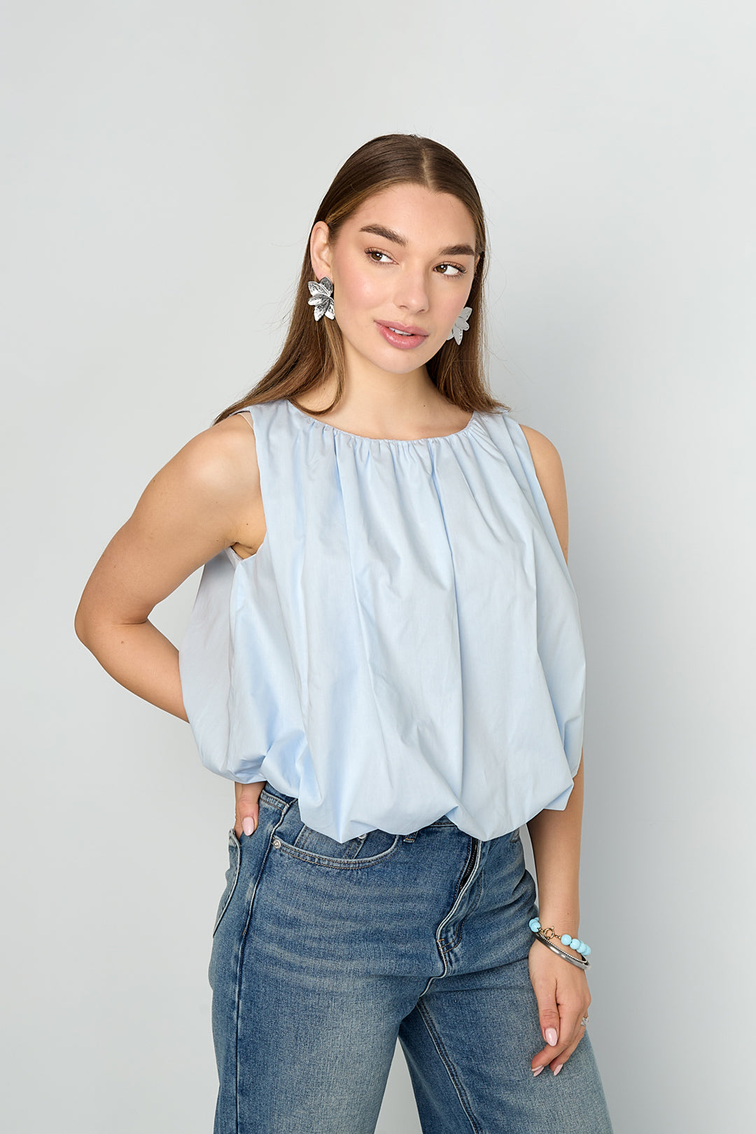 ballonspitze-damen-top-elegant