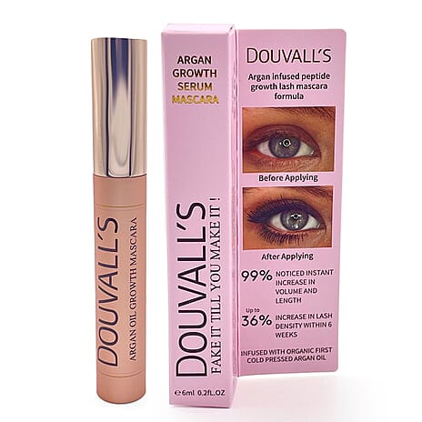 Douvalls Argan Infused Growth Serum Mascara Make Up 6ml | Achieve Longer, Fuller, and Voluminous Eyelashes