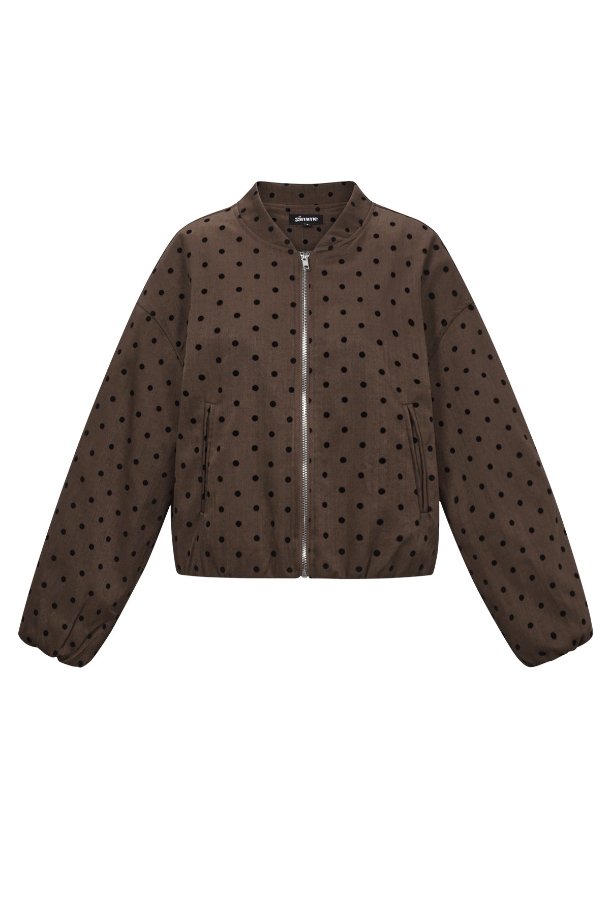 gepunktete-jacke-damen-elegant-front-view