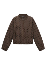 gepunktete-jacke-damen-elegant-front-view
