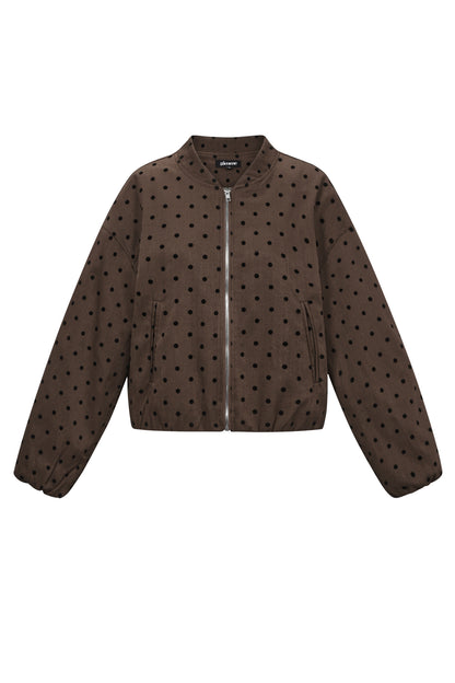 gepunktete-jacke-damen-elegant-front-view