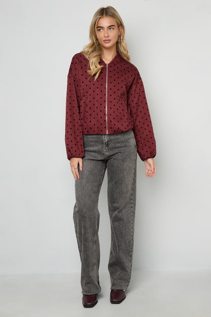 gepunktete-jacke-damen-side-view-fit