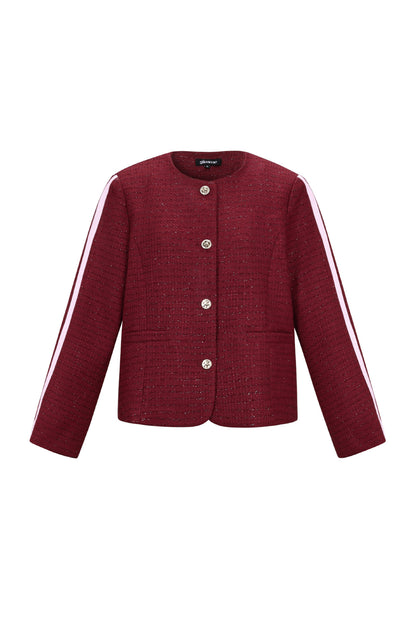 gewebte-karo-damenjacke-elegant-front-view