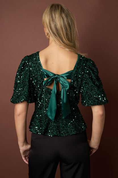 pailletten-damen-kurzarm-oberteil-gewebt-elegant-chic-fashion-look