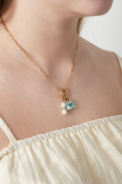Blaue Herz-DIY-Halskette