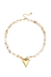 Edelstahl-Perlenkette Herzmotiv, Urlaubs- und romantische Serie, Damenschmuck