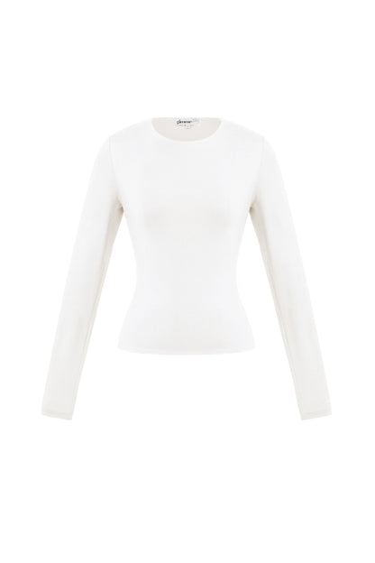 Strick-Nylon Damen Langarm-Oberteil Basic Einfarbig