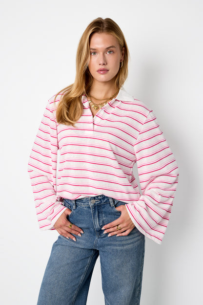 Gestreiftes Stretch-Polo-Set