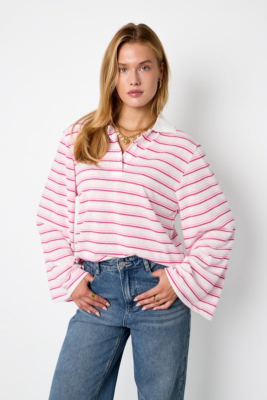 Gestreiftes Stretch-Polo-Set