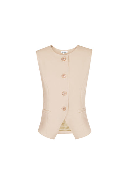 aermelloses-strukturiertes-oberteil-damen-knopfverschluss-stil-modern-elegant