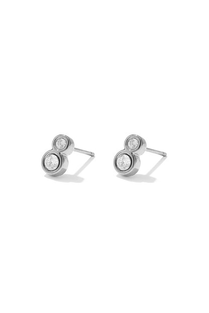 Edelstahl-Ohrstecker, rund, schlicht, Alltagsschmuck, Damenschmuck
