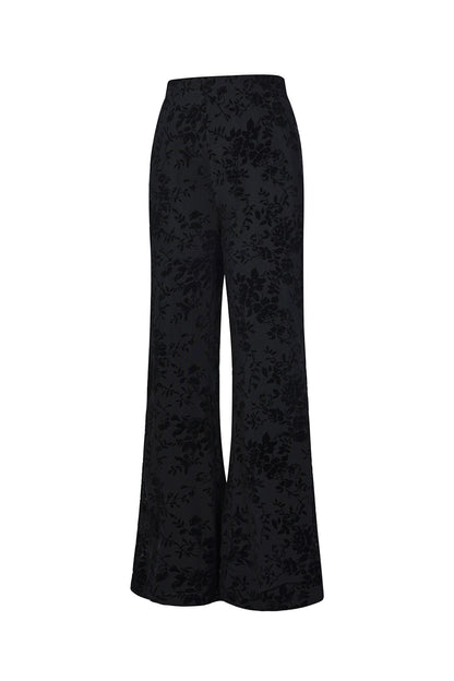 Mesh-Hose mit floralem Wildledermuster – passend zum Outfit