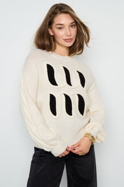 Gestrickte Polyesterfaser Damen Strickpullover Casual Letters