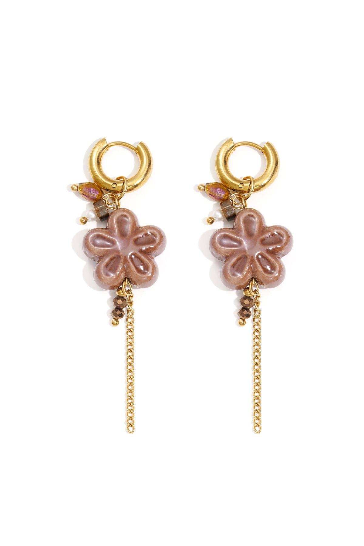Edelstahl Tropfen Ohrringe Blume Casual Täglich Einfache Serie frauen schmuck