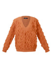 V-Pullover mit Fransen