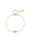Armband mit minimalistischem Kleeblatt und Perlen