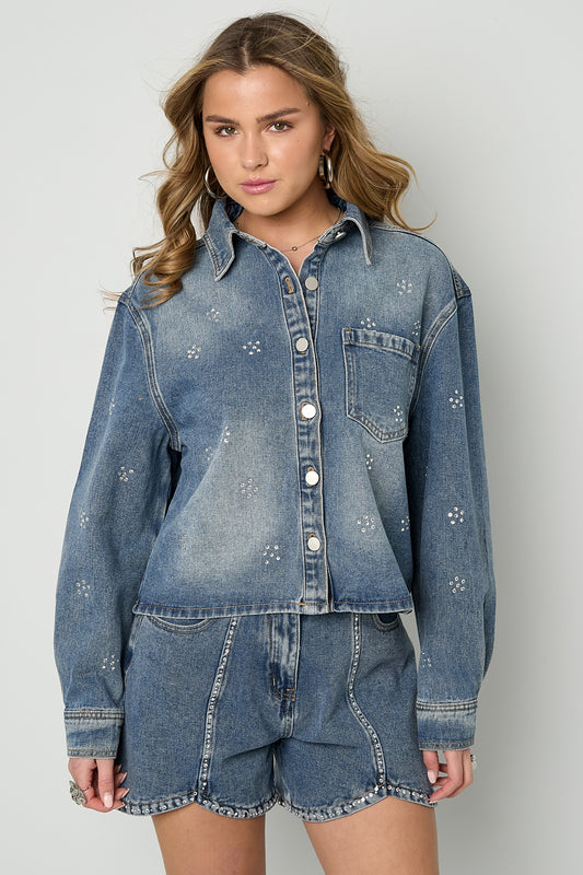 Strass-Jeansjacke