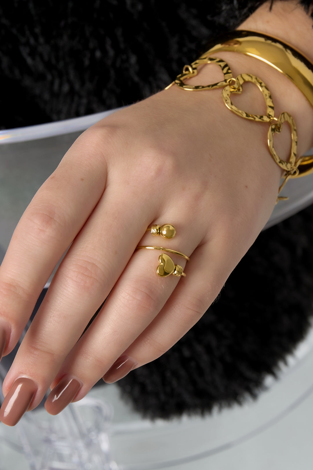 Edelstahl Minimalistische Ringe Herz Casual Täglich Einfache Serie frauen schmuck