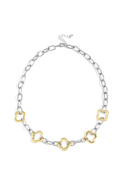 Edelstahl Kette Halsketten Kleeblatt Casual Täglich Einfache Serie frauen schmuck