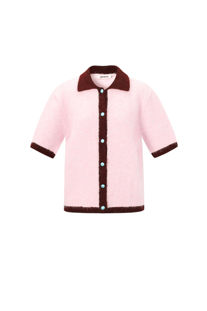 Gestrickte Polyesterfaser Damen Strickjacke Casual Farbkontrast
