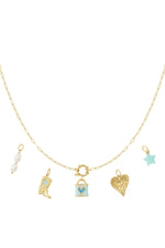 Blaue Herz DIY Halskette mit elegantem Herzanhänger für Damen