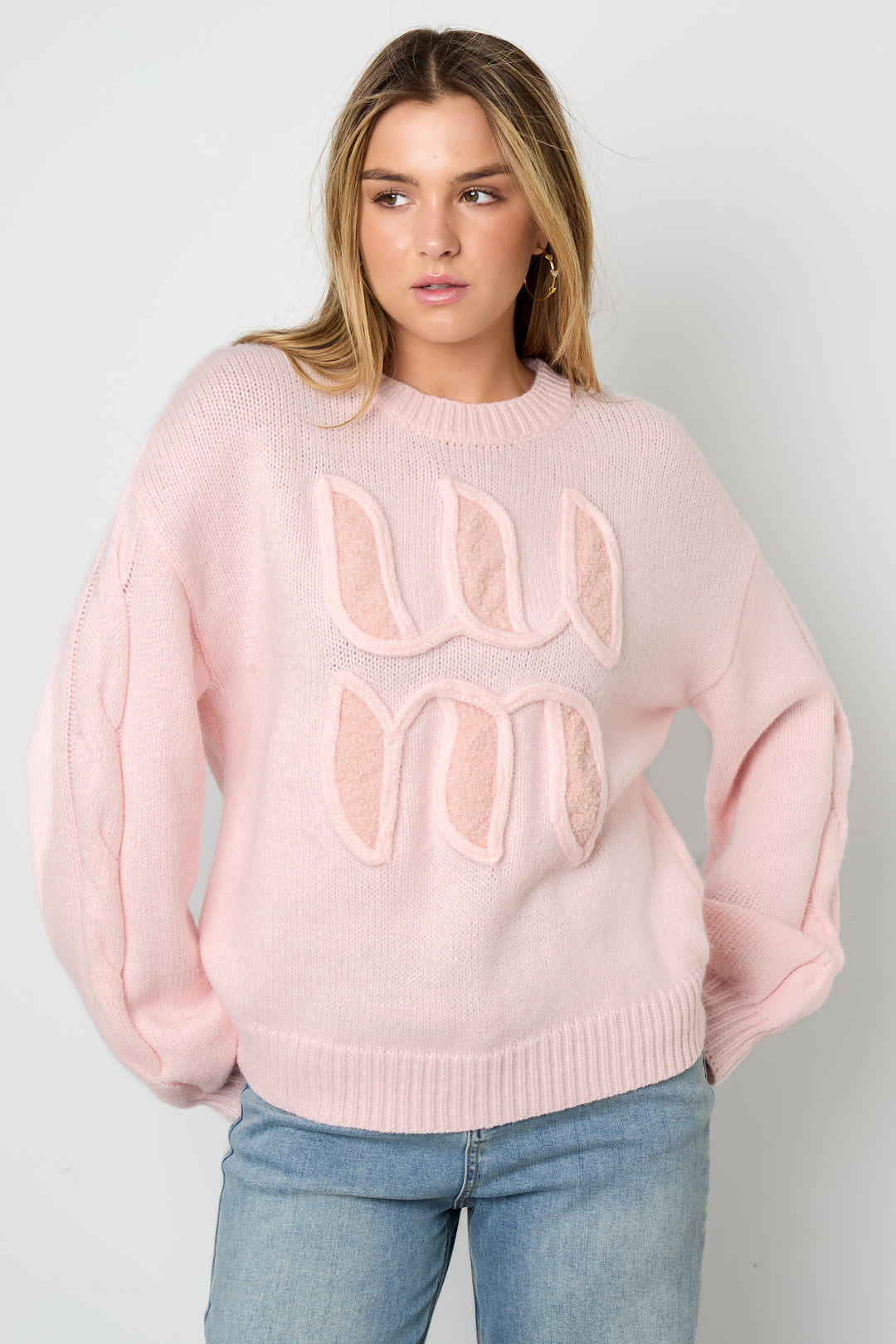Gestrickte Polyesterfaser Damen Strickpullover Casual Letters