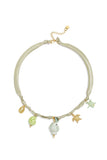 Geflochtene Halsketten aus Polyester, Fischmotiv, Urlaubs-/Strand-Romantik-Serie, Damenschmuck
